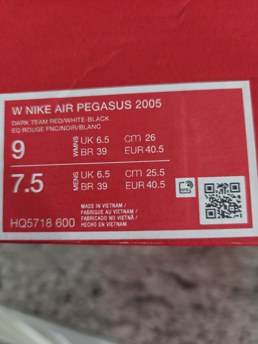 New Nike Air Pegasus Women’s White and Burgundy /brown Athletic Sneakers Sz W9 - Picture 11 of 12